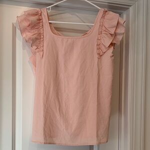 Ruffled cap sleeve  Pink Women's Top medium NWOT